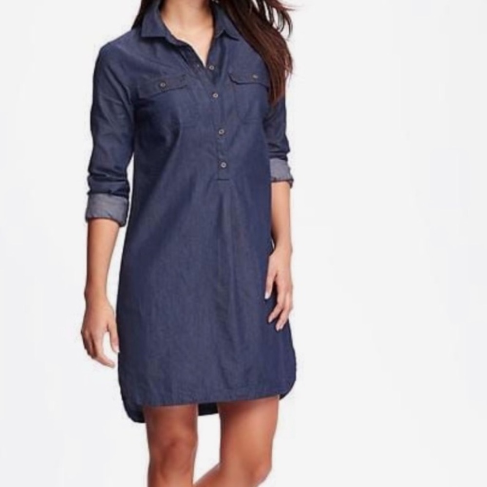 Old Navy Chambray Popover Tunic Dress